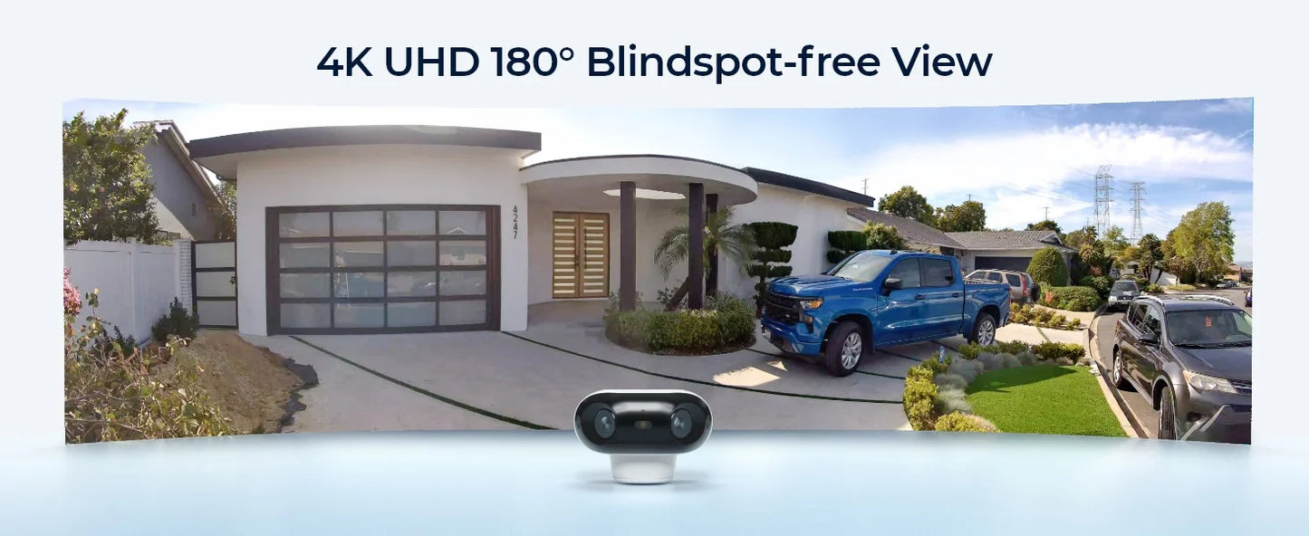 Reolink 4K 8MP Solar & Battery Powered Wireless Security Camera 180° Panorama ColorX Night Vision Outdoor WiFi Camera WiFi 6