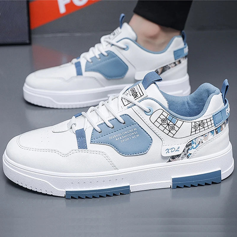 2025 NEW FS Men's White Platform Sneakers - Breathable Walking Shoes