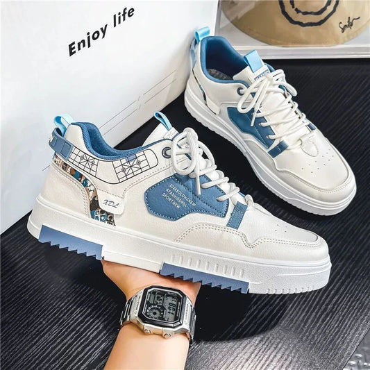 2025 NEW FS Men's White Platform Sneakers - Breathable Walking Shoes