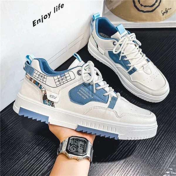 2025 NEW FS Men's White Platform Sneakers - Breathable Walking Shoes