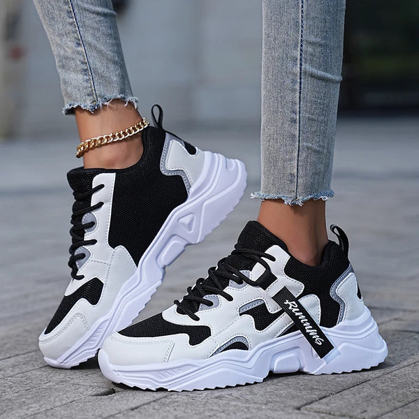 Women's Shoes Spring and Autumn Season New Breathable High Top Versatile Little White Thick Sole Sports and Casual Dad Shoes