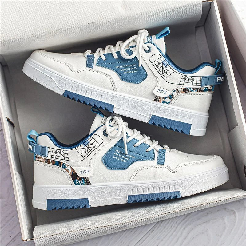 2025 NEW FS Men's White Platform Sneakers - Breathable Walking Shoes