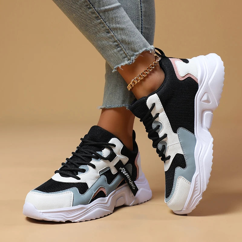 Women's Shoes Spring and Autumn Season New Breathable High Top Versatile Little White Thick Sole Sports and Casual Dad Shoes