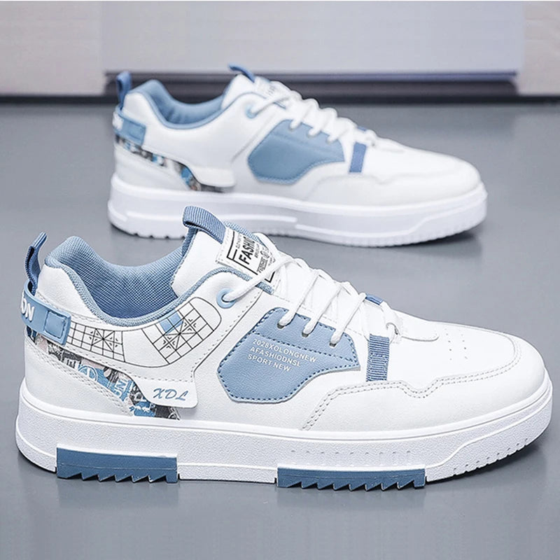 2025 NEW FS Men's White Platform Sneakers - Breathable Walking Shoes