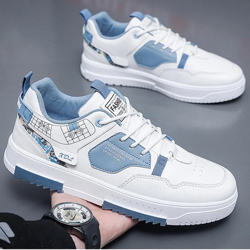 2025 NEW FS Men's White Platform Sneakers - Breathable Walking Shoes