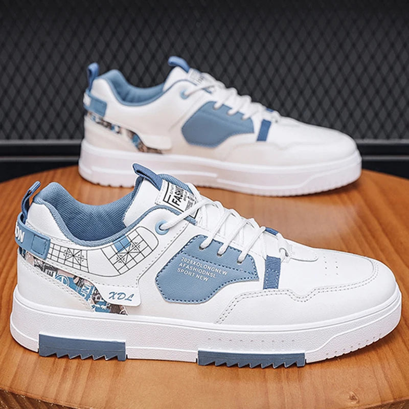 2025 NEW FS Men's White Platform Sneakers - Breathable Walking Shoes