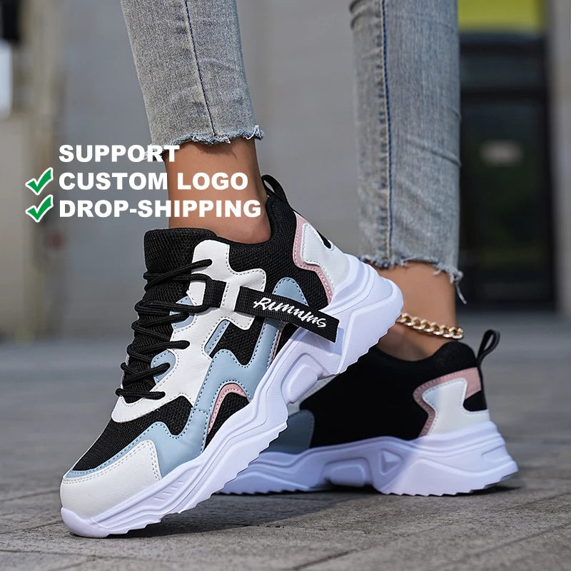 Women's Shoes Spring and Autumn Season New Breathable High Top Versatile Little White Thick Sole Sports and Casual Dad Shoes