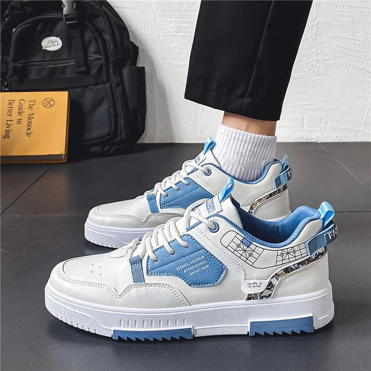 2025 NEW FS Men's White Platform Sneakers - Breathable Walking Shoes