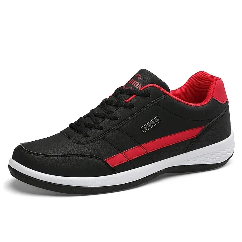 Men's Waterproof Leather Sneakers - Vulcanized Casual Comfort Shoes